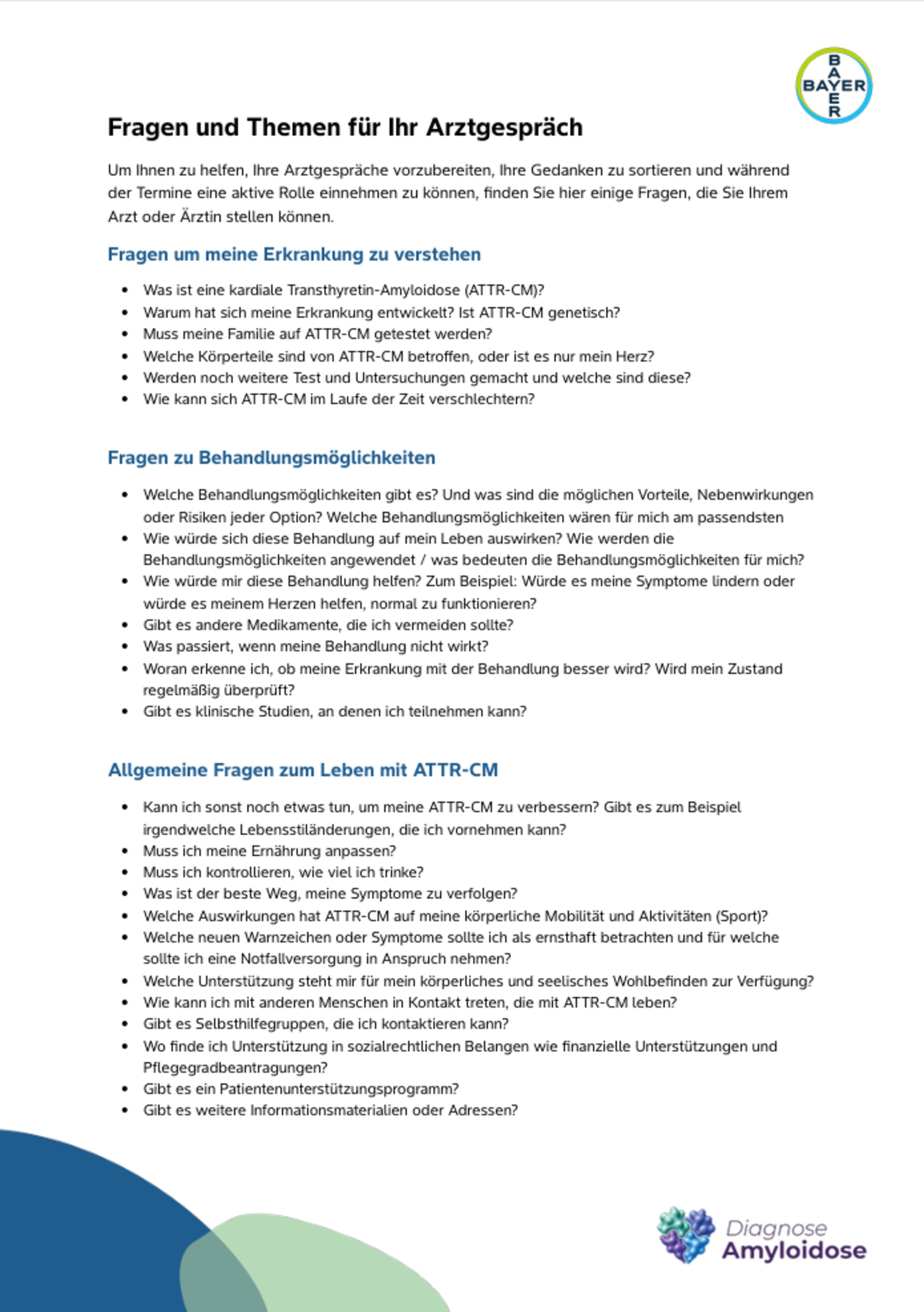 Fragen an den Arzt ATTR-CM 