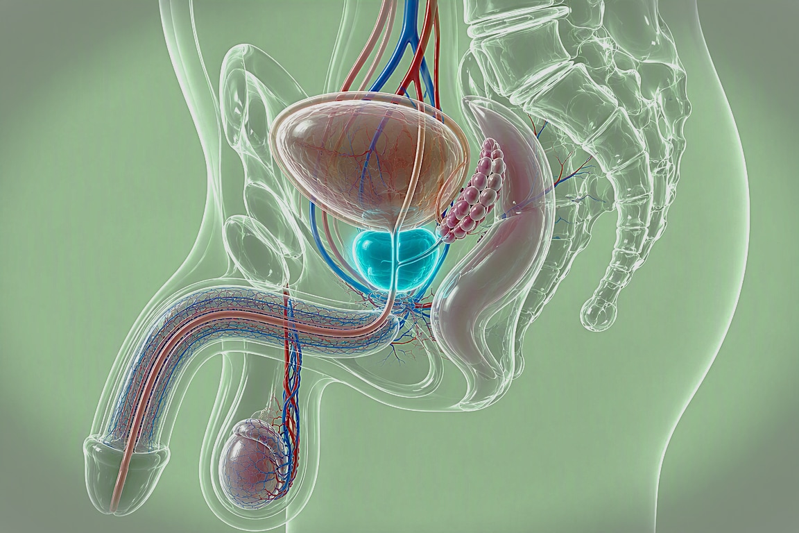 innere Organe im Beckenbereich eines Mannes