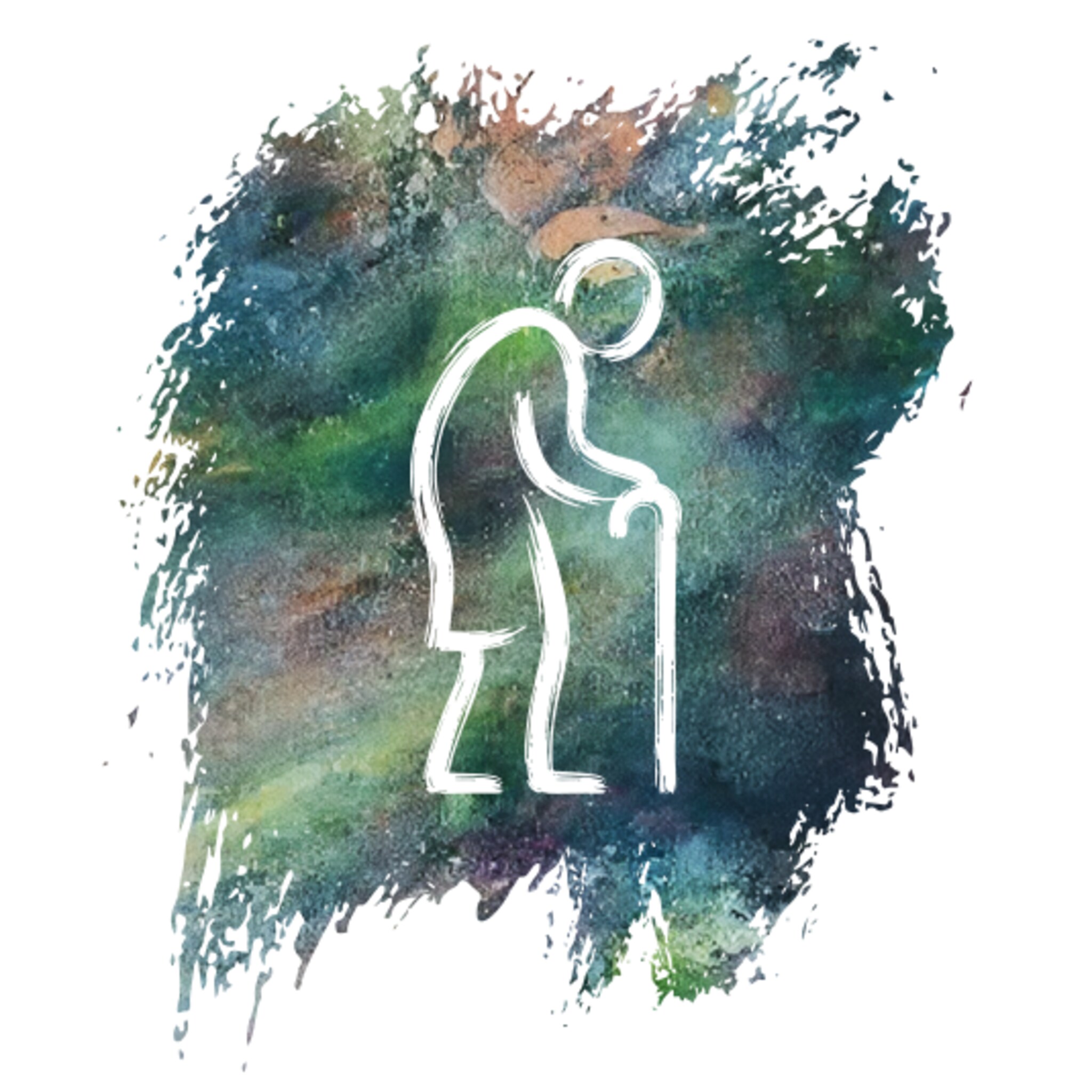 thromboseprophylaxe icon person mit gehstock