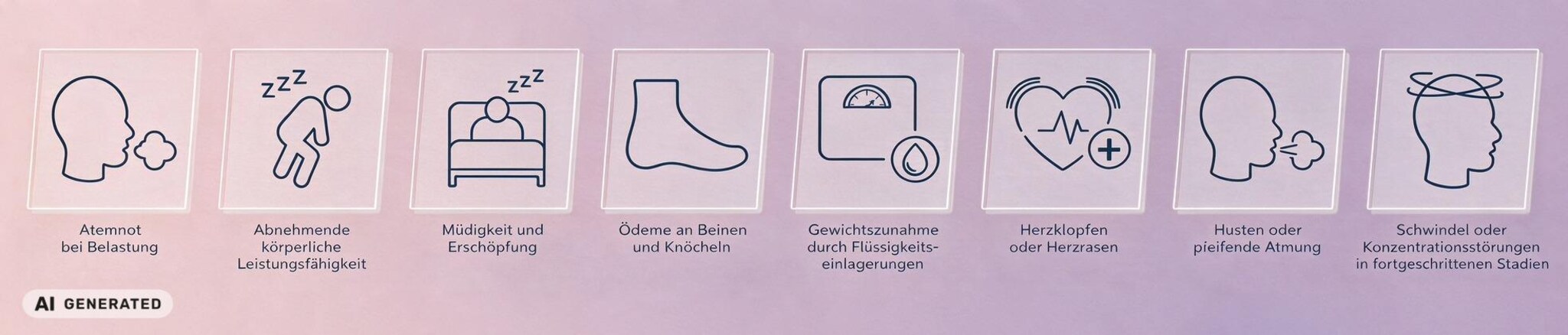 HFpEF Symptome Icons