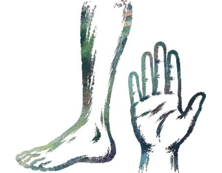 Icon Bein mit Fuß und Hand