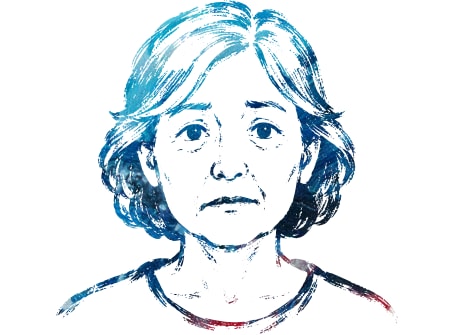 Icon Frau mit Schlaganfall Anzeigen Gesicht